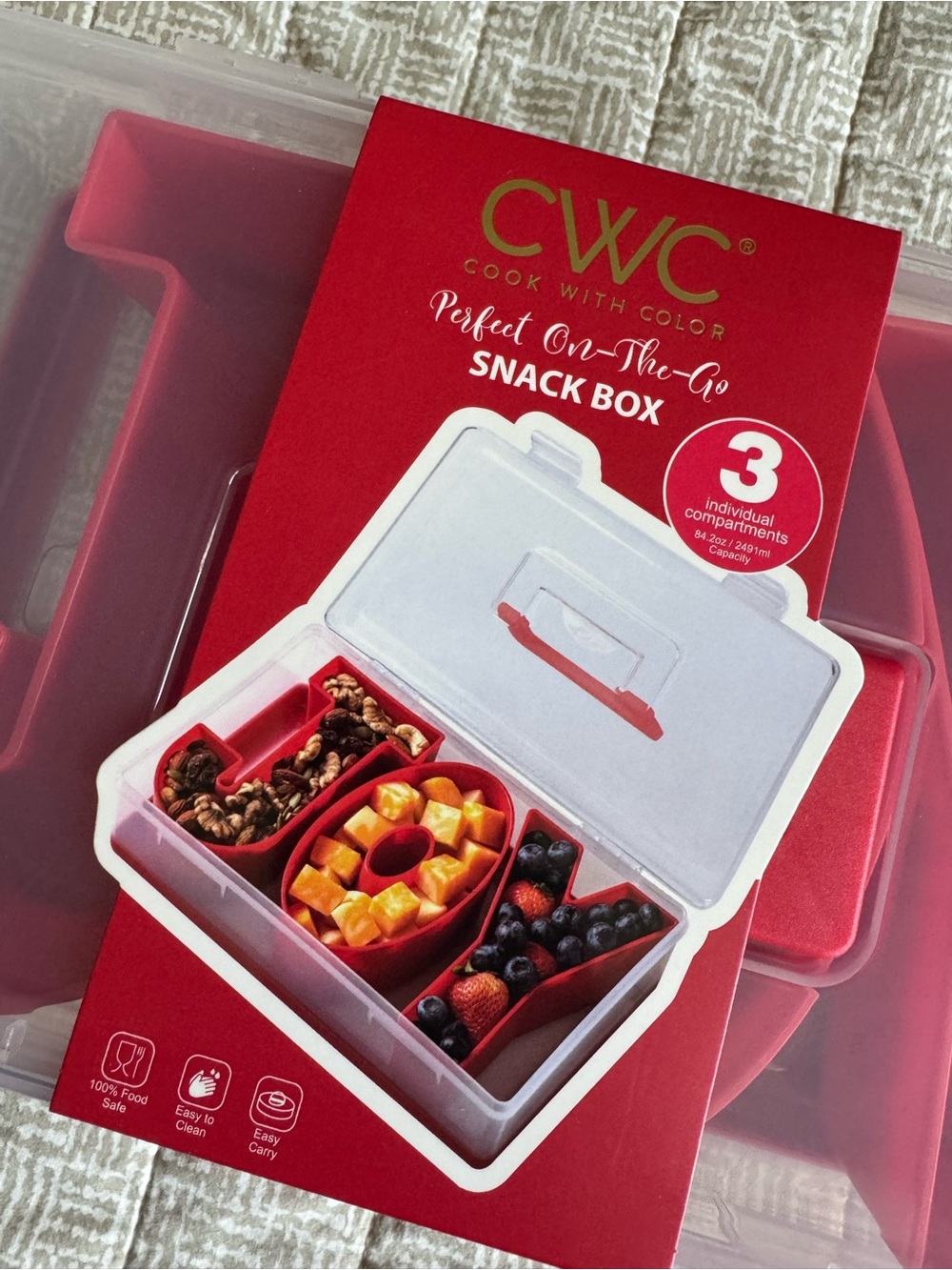 Brand New CWC Cook With Color Snack Box Set - Red JOY & Green Tree Inserts - Picture 3 of 7